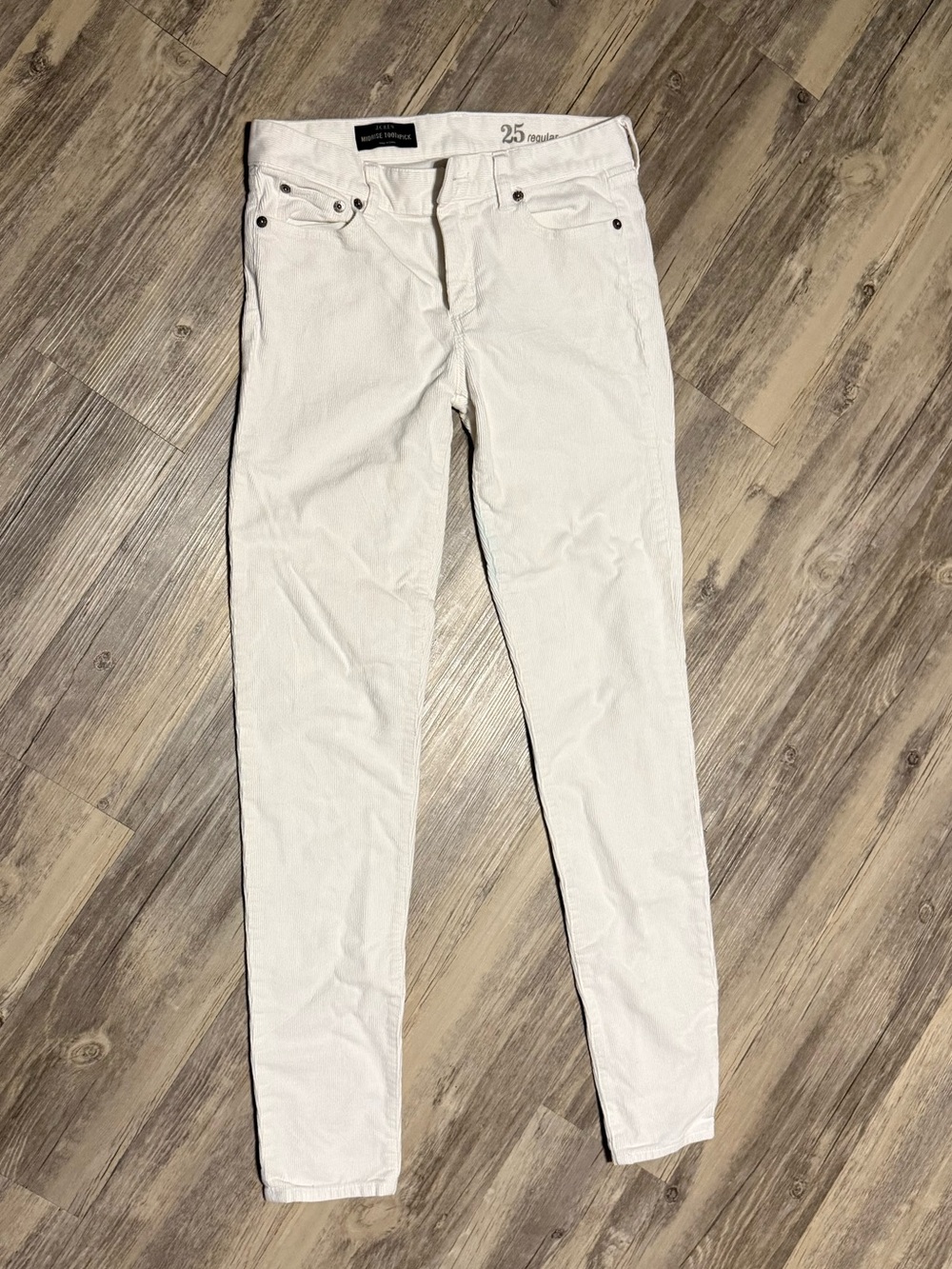 J. Crew White Skinny Corduroy Pants